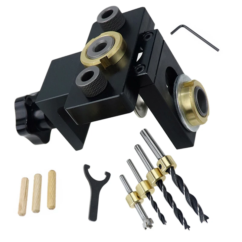 Woodworking Punch Locator Vertical Drilling Kit Self Centering Dowellig Jig Tool