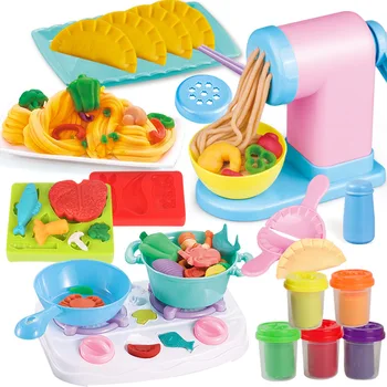 

Children's Puzzle DIY Noodle Maker & Ice Cream Color Paste Set Stove Food Color Toy for Children's Toy