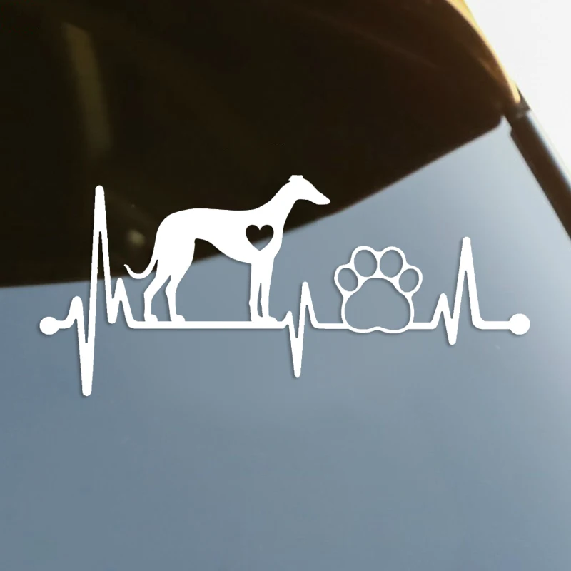 

Whippet Heartbeat Lifeline Dog Paw Die-Cut Vinyl Decal Car Sticker Waterproof Auto Decors on Car Body Bumper Rear Window #S60270