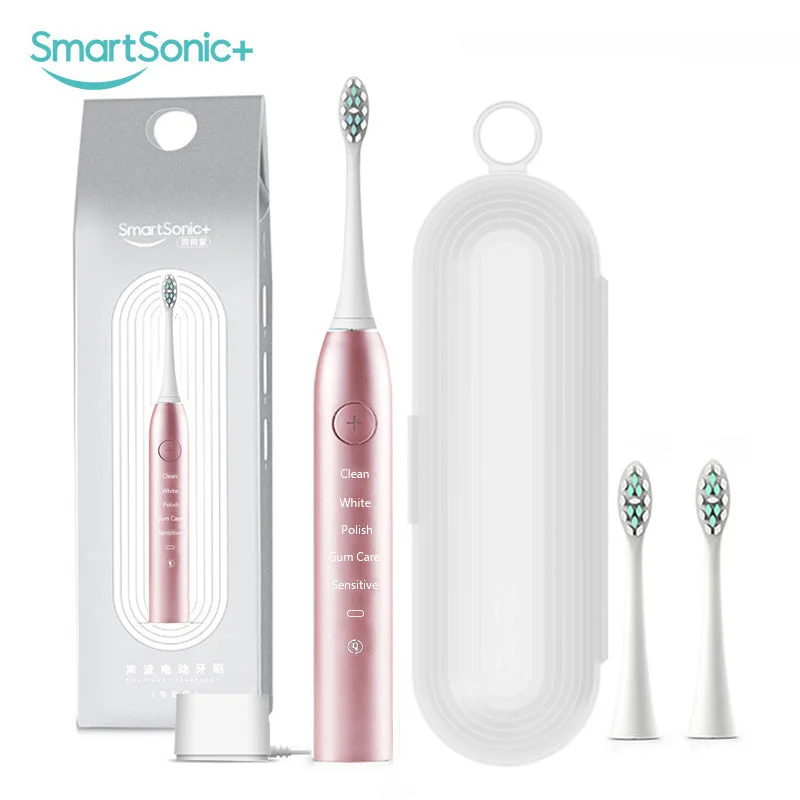 

Waterproof Electric Toothbrush Cleaning Whitening USB Charging Sonic Toothbrush with DuPont Heads