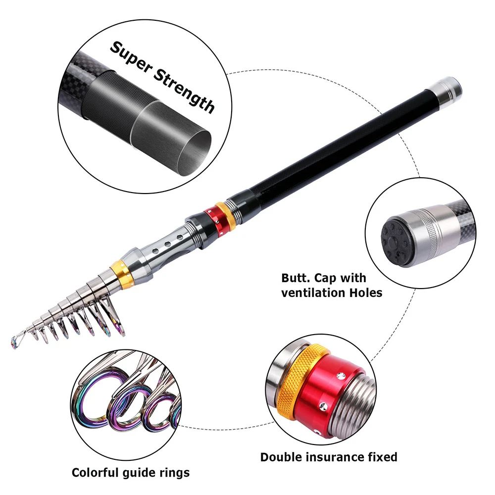 Goture Fishing Reel Rod Combo 2.7m 3.0m 3.6m Telescopic Fishing Rod + 11BB Spinning Reel GT4000 Carp Fishing Feeder Rod+Reel Set
