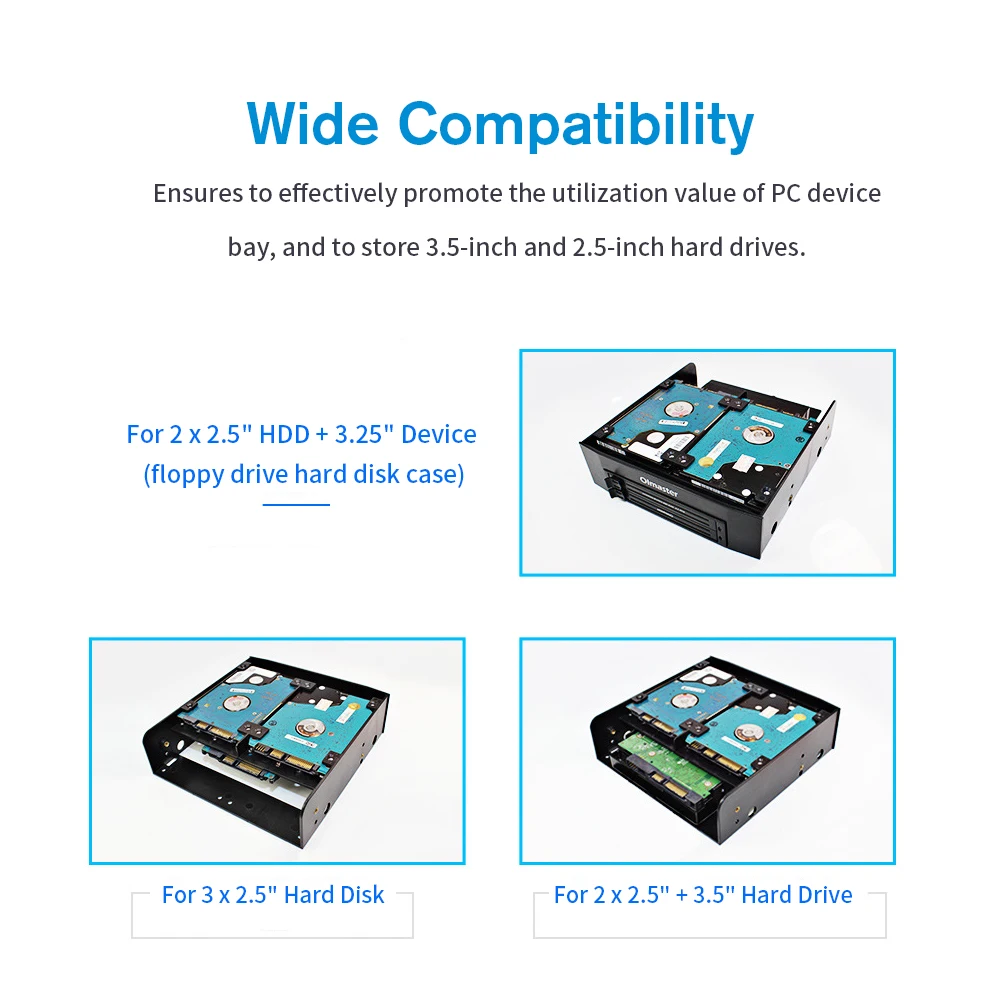 Olmaster MR-8801 полезный 2,5 дюймов SSD HDD Монтажный Кронштейн подходит для 3," HDD/2,5" HDD/SSD держатель жесткого диска корпус