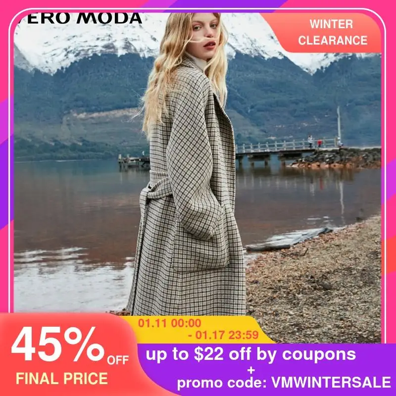 Vero Moda пальто женское Женская 2019 Новая двухсторонняя 100% шерстяная длинная