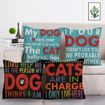 

45cm*45cm Letter My Dogs Love me design linen/cotton throw pillow covers couch cushion cover home decor pillow T303
