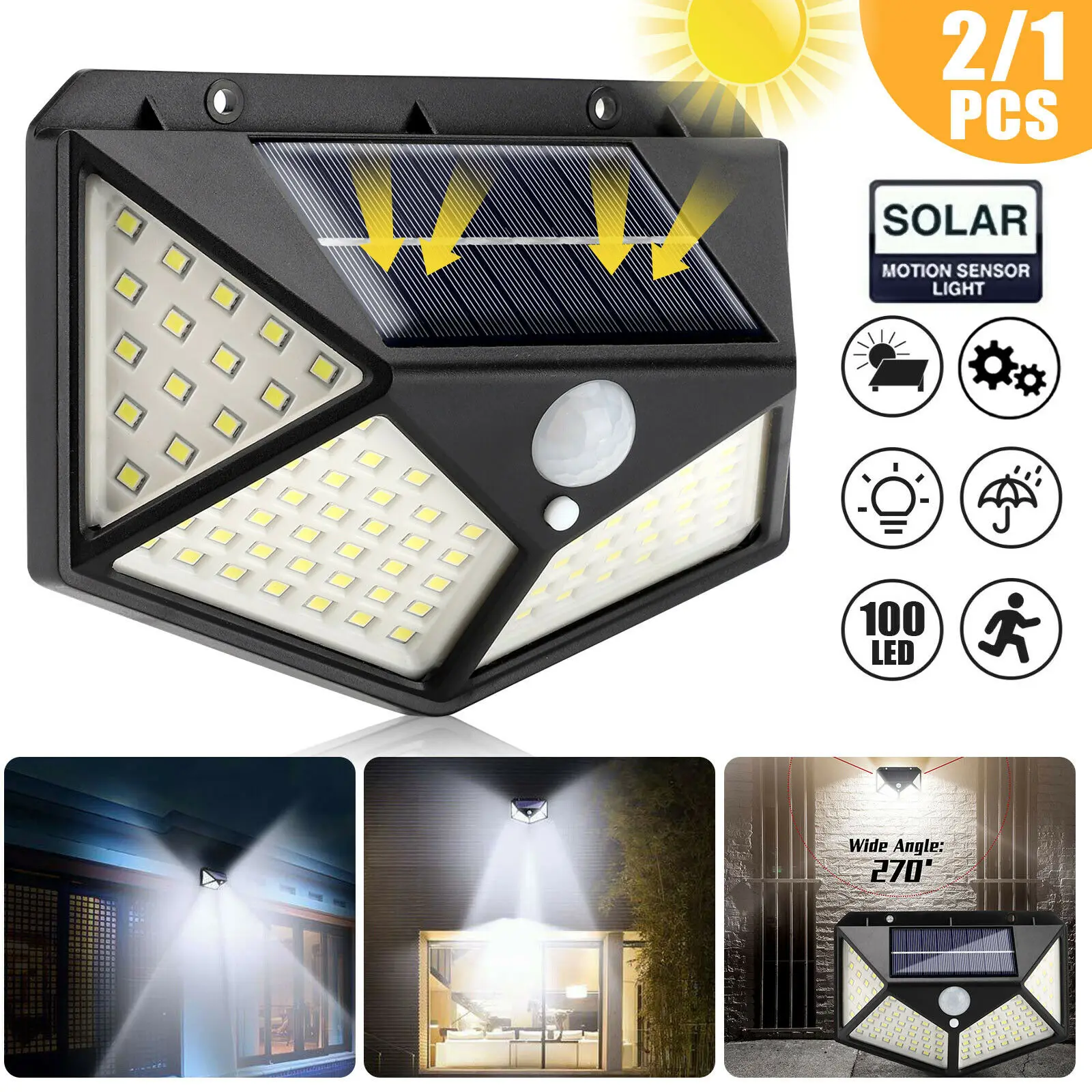 4x Lampka solarna SHOPLED 100 Led Solar Light za $15.71 / ~62zł