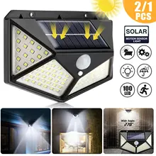 Boutique LED 100 Led lumière solaire LED étanche LED ampoule extérieure lampe solaire PIR capteur de mouvement solaire applique jardin décoration éclairage