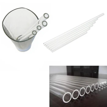

Reusable Thick Straws Wedding Birthday Party Clear Glass Drinking Straws K1MF
