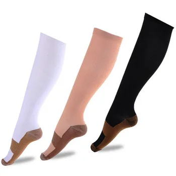 

2020 New Copper Infused Compression women Socks гольфы Graduated Men Patchwork Long чулки Unisex White/Black/Nude носки 1 pair