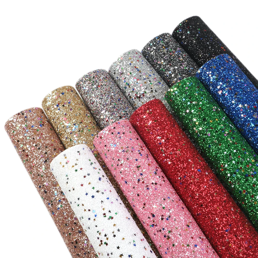 

Big Size 30*140cm Star Sequins Glitter Synthetic Leather For Hair Bow Bow-knot Bags DIY Projects,1Yc7813