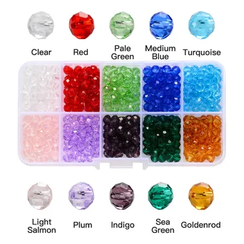 

Sun-ny Transparent crystal plane bead number of glass beads bracelet beads materials diy accessories wheel flat beads
