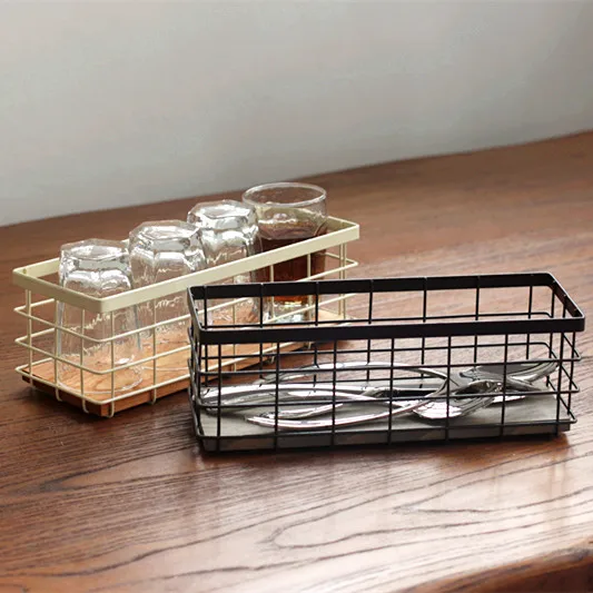

Retro Literary Creative Desktop Storage Basket Rack Drawer Iron Storage Basket Organizer Multi-Purposes Bath/Kitchen/Laundry