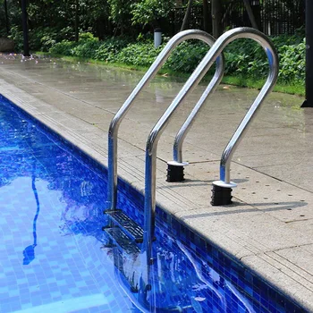 

Stainless Steel Swimming Pool Pedal Replacement Ladder Rung Steps Anti Slip Accessories JA55