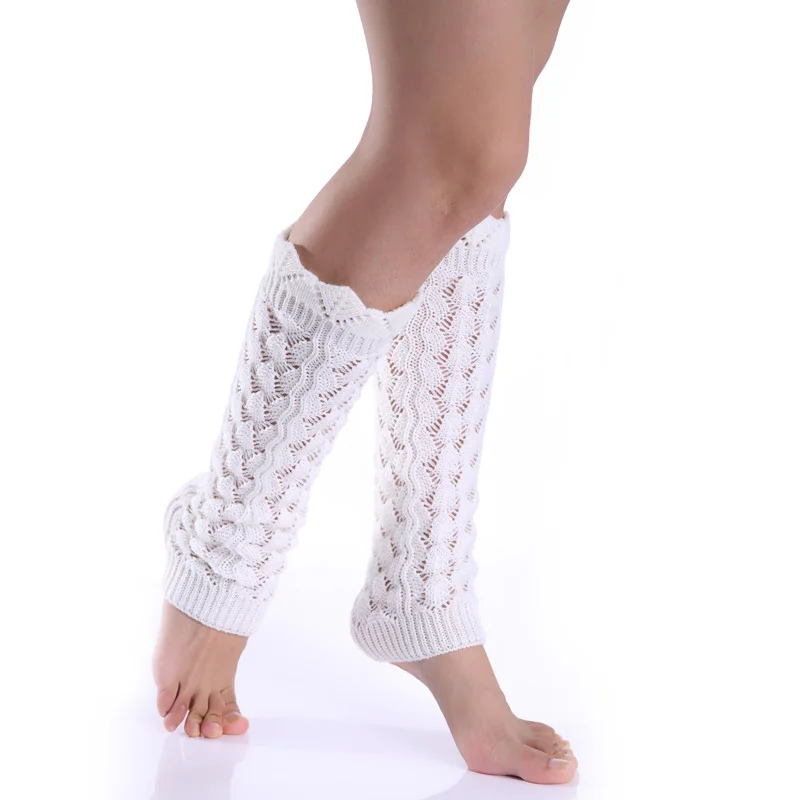 YOZIRON/Зимние гетры с оборками; женские гетры ниже колена; повседневные осенние вязаные гетры для девочек; милые носки - Цвет: white