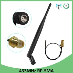 20 шт. 433 МГц телевизионные антенны 5dbi RP-SMA разъем 433 antena GSM Antenne + 21 см SMA мужской/u. FL косичка кабель