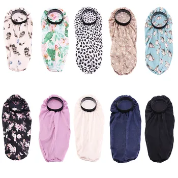 

Hair Care Cap Simulation Silk Long Tube Night Sleep Hat Long Tail Beauty Salon Home Fashion New For Headwear Ladies Print
