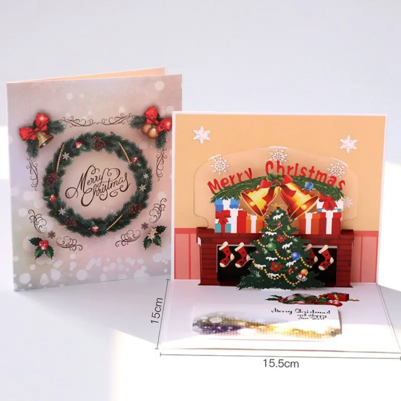  Christmas Stereo Greeting Card 3d Christmas Tree Wish Card Party Invitation Card - 4.00034E+12