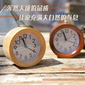 

Minimalist Antique Alarm Clock Wood Simple Student Creative Mute Night Light Alarm Clock Sumrise Table Watch Digital CC50NZ