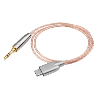 

HIFI DAC Type C To 3.5mm Audio Extension Cord ALC4050 Chip 32bit 384kHz Digital Decoder Earphone Amplifier AUX Wires For Speaker