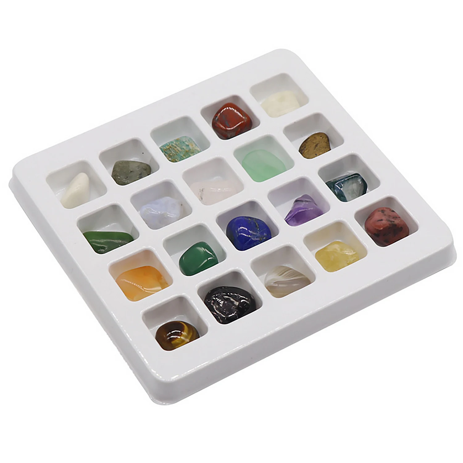

20pcs Natural Irregular Tumbled Mini Ores Stone Educational Collection Set for Students Kids Children Back to School Gifts