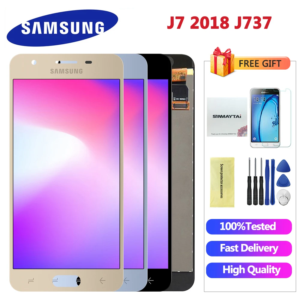 ЖК-дисплей для Samsung Galaxy J7 2018 J737 LCD J737A J737P J737V J737T с сенсорным экраном и дигитайзером