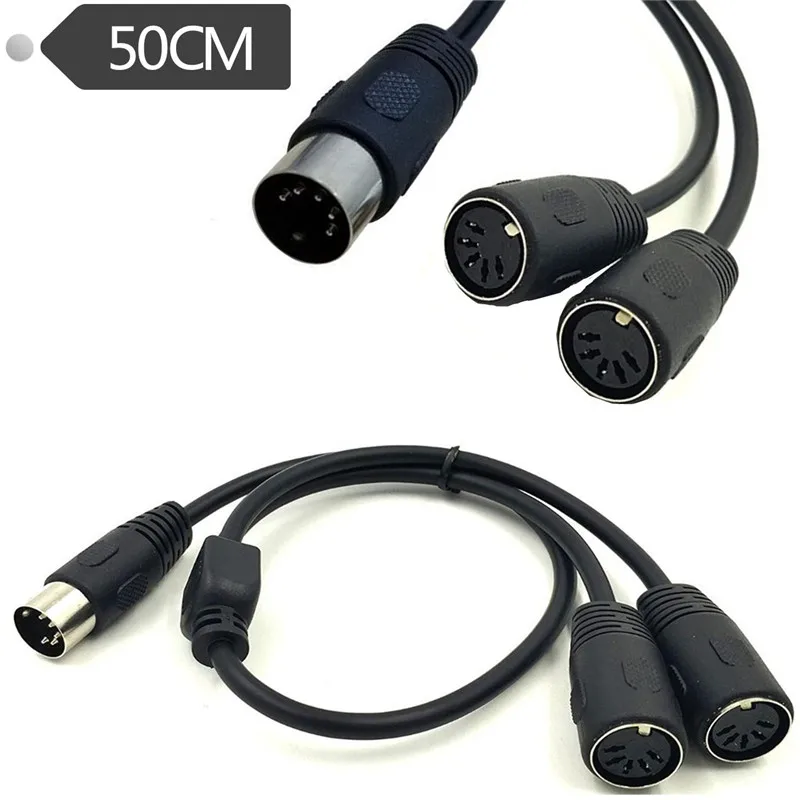 0.5M MIDI DIN 5Pin Splitter Y Adapter Cable 5 Pin Male to dual 2 x DIN-5 Female Extension Audio keyboard | Электроника