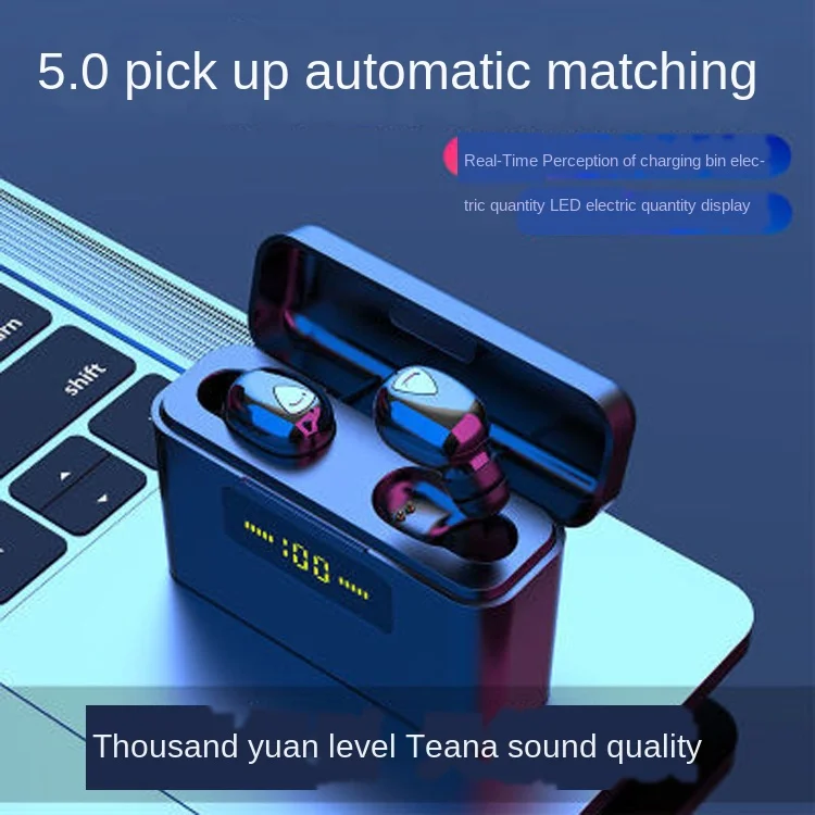 

9D True Wireless Headphones TWS 5.0 Bluetooth In-Ear Gaming Headsets HI-FI Stereo X9S with 2200mAh Power Bank Earbuds