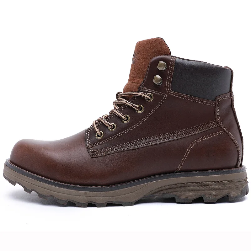 

Carter Solid Hight-top MEN'S Leather Boots England Retro Workwear Men's Boot Genuine Leather Outdoor Casual Boots Kick Martin Bo
