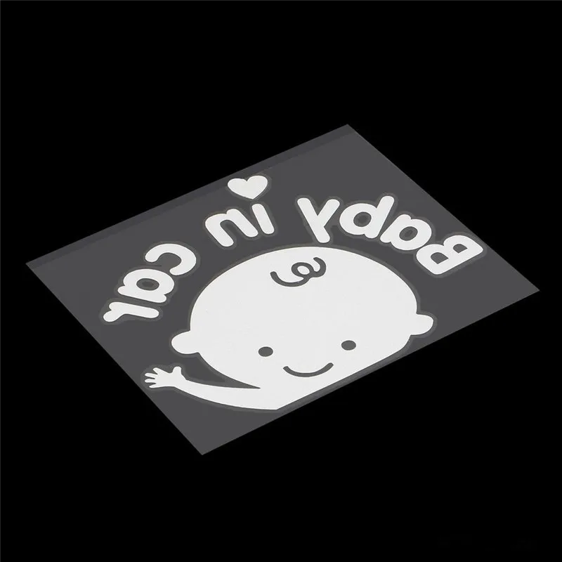 Baby In Car Cartoon Car Stickers Reflective Warming Car Sticker Baby on Board On Rear Windshield For Baby Girl Boys (6)