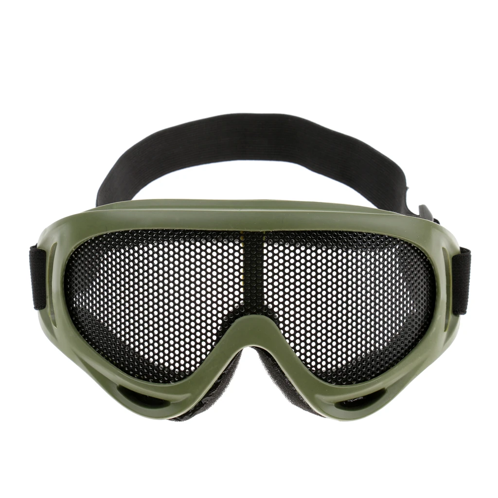 Outdoor Tactical Goggles Mask Safe Steel Mesh Eyewear Eye Protective Glasses for Shooting Hiking Climbing Hunting Military