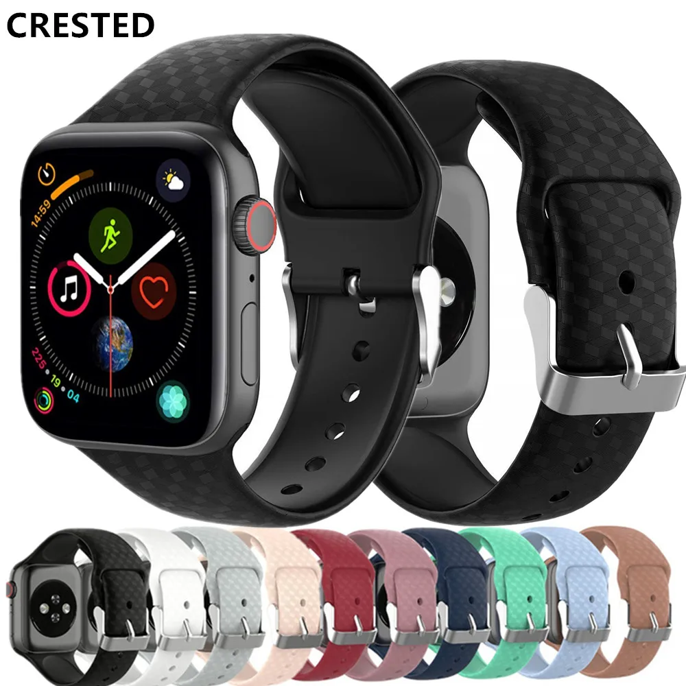 3D текстура ремешок для наручных часов Apple watch версии apple 5 4 3 ремешка 44 мм 40 correa iwatch 38
