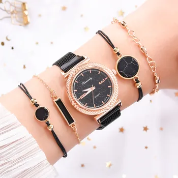 

Fashion Watch Women 5pcs/set Luxury Quartz Watch Wrist Watches for Women Gold Sliver Watches Wrist Watch For Ladies Gift A3751