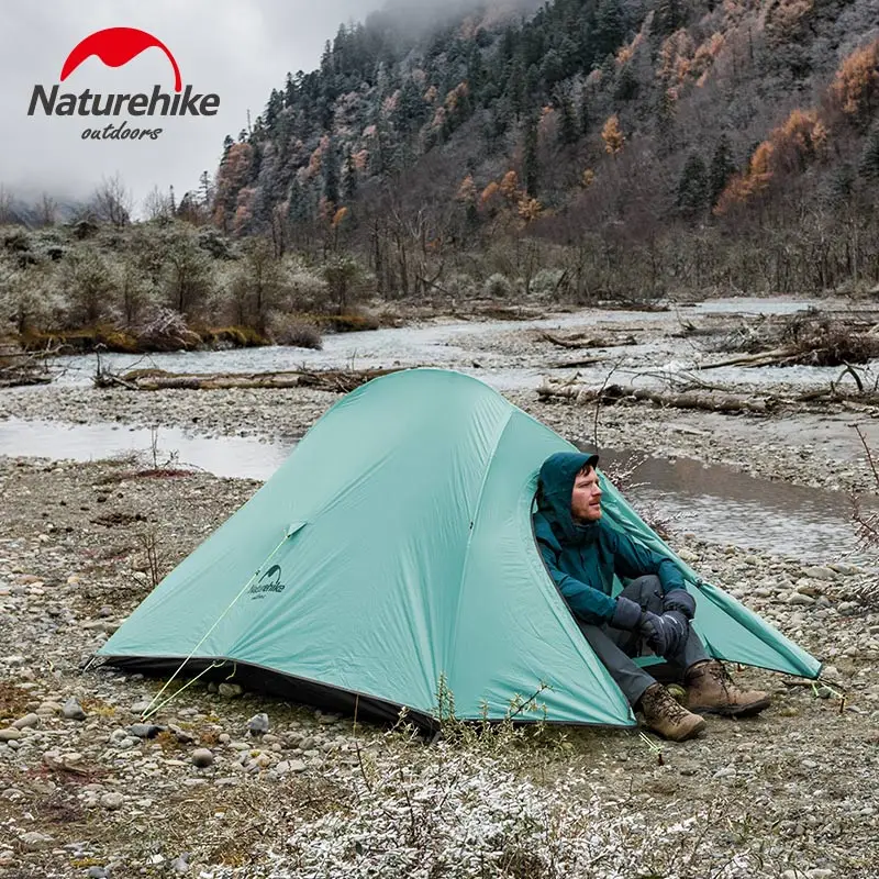 Naturehike-2人用テント,アウトドアハイキング,非常に軽い,無料カーペット付き,20dナイロン製