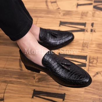 

loafers men genuine leather shoes outdoor fashion driving shoes italian tassel loafers moccasins men slip on flats shoes for men
