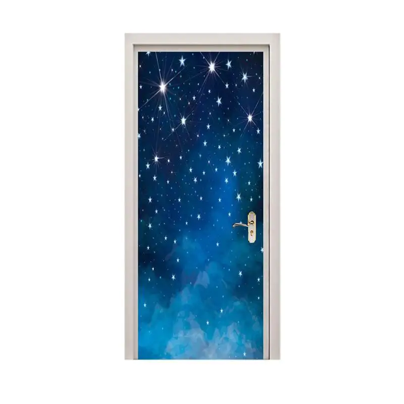 

Door Sticker Decorative Renovation Removable Beautiful Shiny Star Waterproof Door Sticker Door Decals For Cafe Restaurant Home