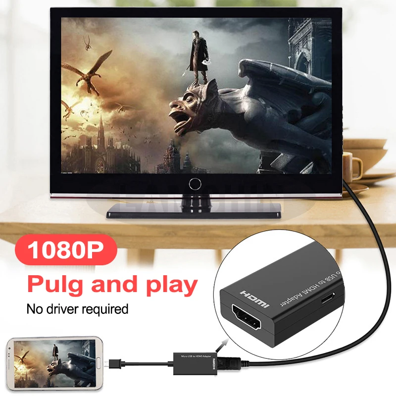 Микро USB к HDMI ТВ адаптер кабель 1080P HD HDMI аудио видео конвертер для телефона ТВ компьютерный адаптер