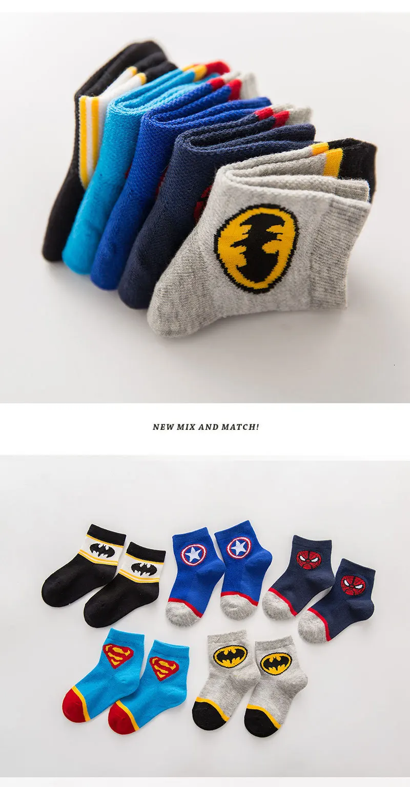 Детские Нескользящие мягкие носки; гетры с героями мультфильма «Супермен», «Паук»; унисекс; летние гетры для новорожденных; Одежда для младенцев