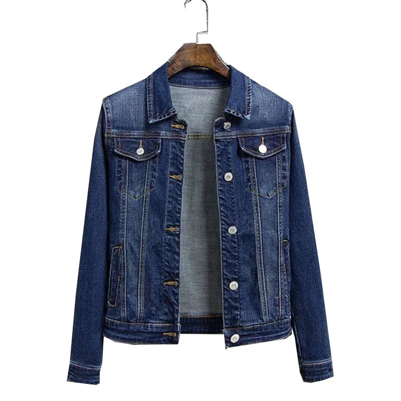 

2024 New Spring Autumn Denim Jacket Women's Vintage Loose Single-Breasted Jeans Coat Female Casual Cowboy Overcoat Ladies Tops