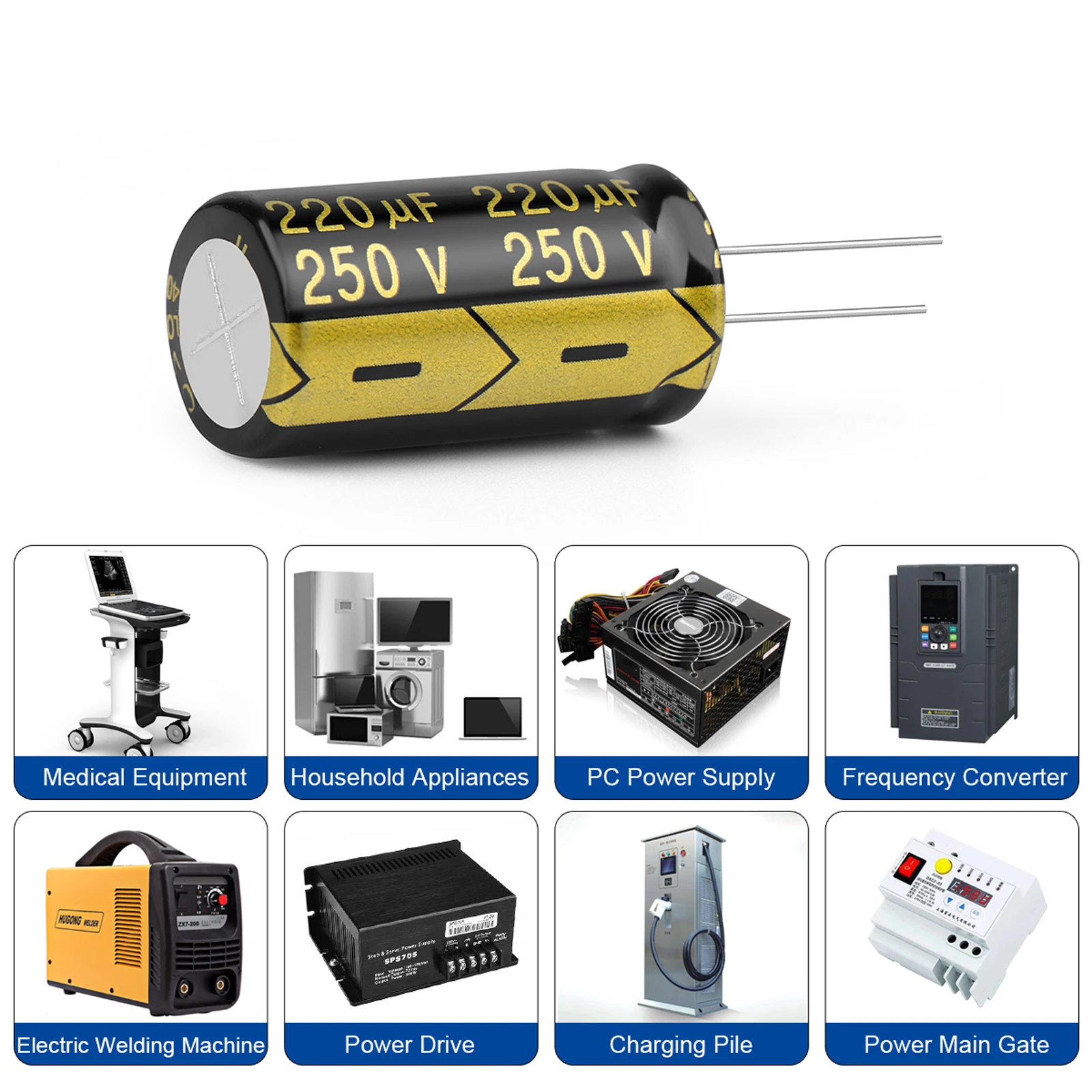 JCCON Aluminum Electronic Capacitor 2Pcs 25/35/50/63/100/160/200/250/450V High Frequency Low ESR Capacitors Capacitance aluminum capacitor aluminum electrolytic capacitor