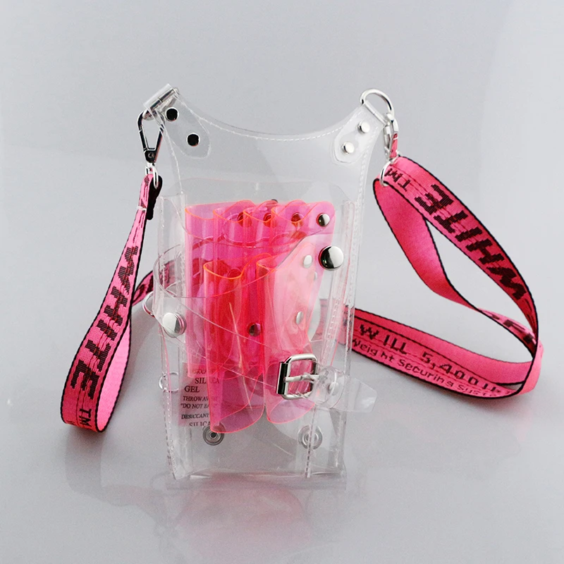 Trabsparent Pink Профессиональные ножницы сумка расческа Сумка зажим для хранения карманы сумка-мессенджер комплект парикмахерские ножницы сумка для 6 цветов - Цвет: Trabsparent Pink