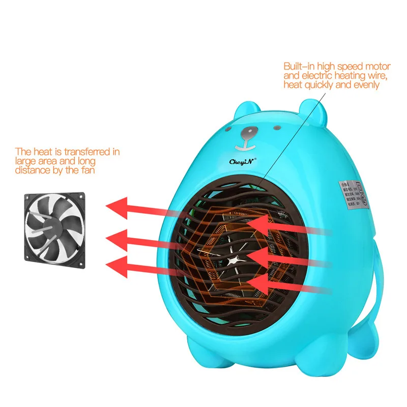 Милый мультфильм 400 Вт Быстрый heatingSpace нагреватель Портативный зимний теплый вентилятор Настольный Удобный Электрический подогреватель