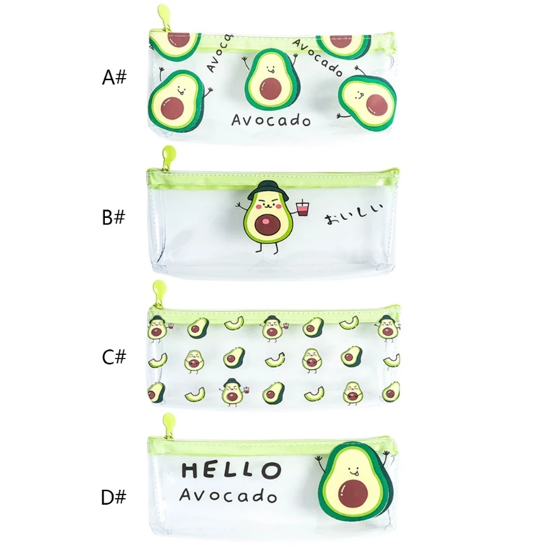 Cute PVC Pencil Case Avocado Pencil Box Pencil Bag School Supplies