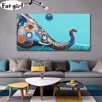 

Abstract painted elephant trunk 5D diamond painting diy cross stitch modern home decor embroidery Rhinestone mosaic round square