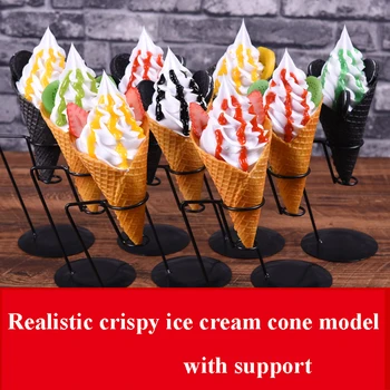 

Simulation crispy ice cream model with Bracket Ice cream sample Fake food model Photography props Window display