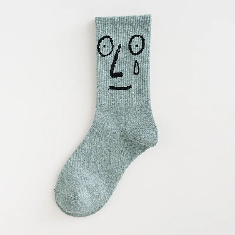 Модные носки унисекс с рисунком лица аниме Забавные спортивные дышащие теплые