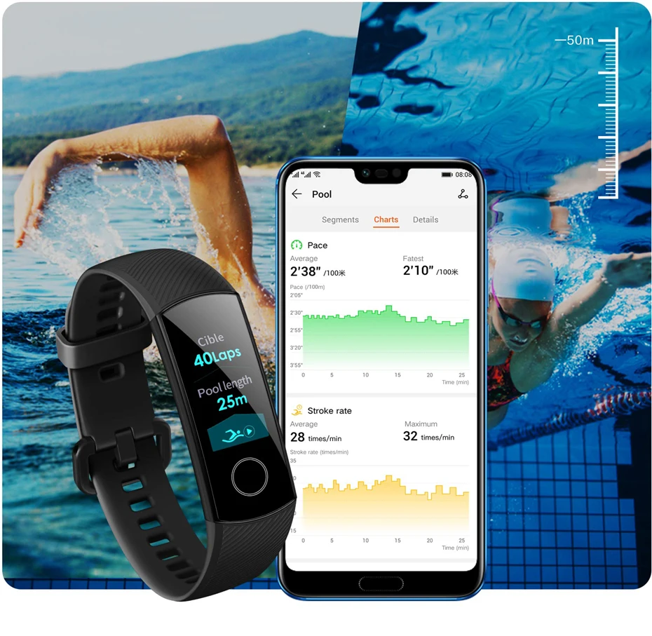 Умные часы Huawei Honor Band 4/Band 5 фитнес трекер водонепроницаемые до 50 м сенсорный экран