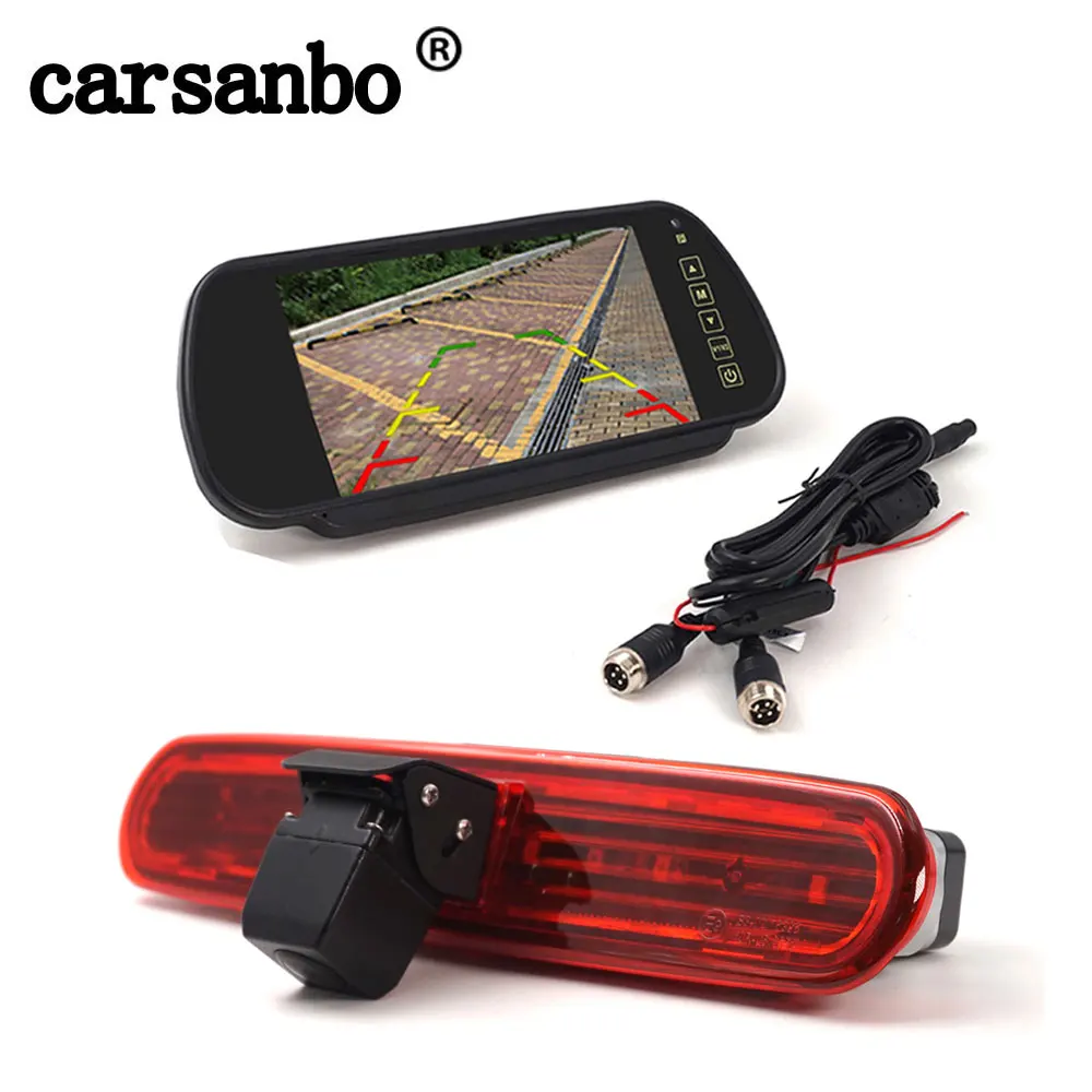 camera with monitor Авто тормоз светильник заднего вида Камера для Fiat Doblo 2010-настоящее OPEL Combo 2011- и 7 дюймов автомобиля зеркало заднего вида монитор выбор, для девочек - Название цвета: camera with monitor