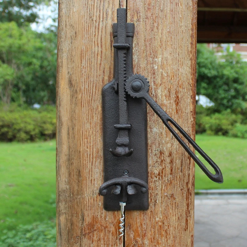 European Vintage Home Bar Decor Cast Iron Wall Mounted Wine Bottle Opener wine opener