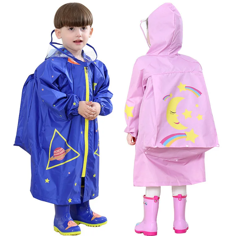 Cute Fashion Polyester Baby Raincoat Outdoor Waterproof Rain Coat Children Impermeable Poncho Boys Girls Rain Jacket