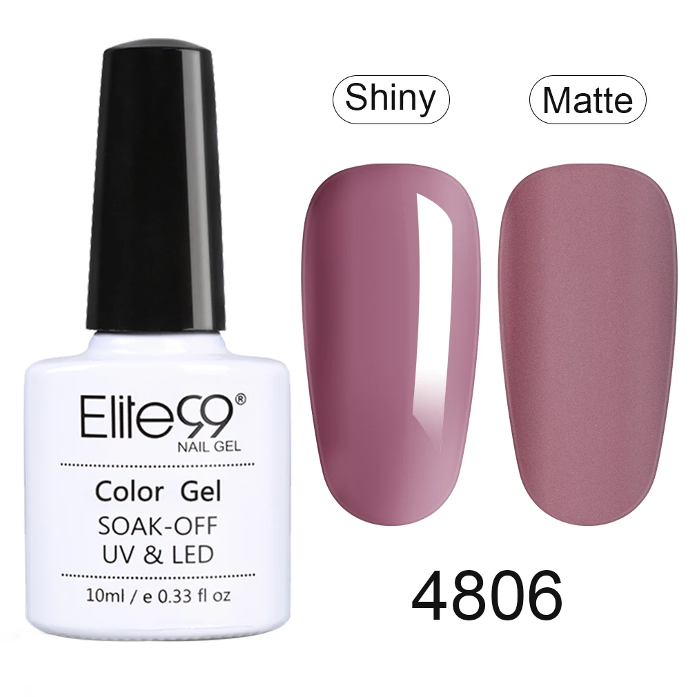 Elite99 10 мл матовый Цвет УФ-гель для ногтей полу Перманентный лак для ногтей замочить от УФ-гель лак для ногтей Лаки Матовый верхний слой лака - Цвет: 4806