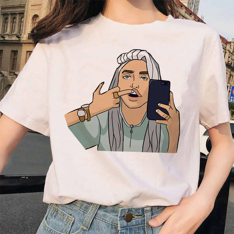 8740 Billie Eilish футболка ulzzang Женская Хип-хоп женская одежда футболка забавная harajuku Летняя Повседневная футболка ulzzang уличная одежда - Цвет: 8740